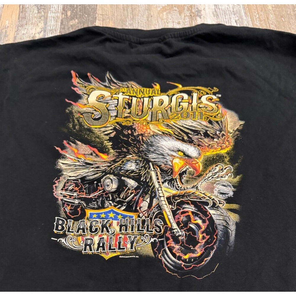 Sturgis Black Hills Rally 2011 Shirt Women XL Long Sleeve Black Biker Motorcycle